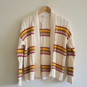 Madewell Striped Diaz Cropped Open Cardigan in S